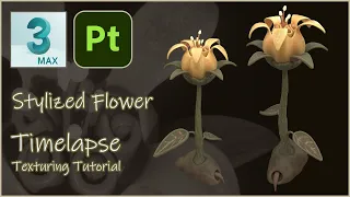 Texturing a Stylized Fantasy Flower (Substance Painter) - Sped Up Tutorial - Pt 2