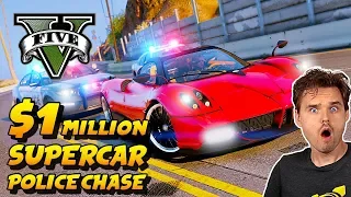 1 MILLION DOLLAR GTA 5 CAR CHASE | Police Chase Me in my Pagani Huayra Roadster