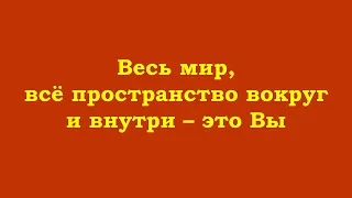 Весь мир, всё пространство вокруг и внутри – это Вы (Истинное Я)