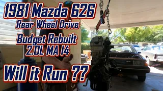 1981 Classic Mazda 626 gets Rebuilt engine reinstalled #import #willitrun  #budgetfriendly #repair