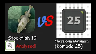 Stockfish 10 VS Chess.com [Maximum (3200) Level 25]