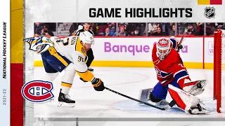 Predators @ Canadiens 11/20/21 | NHL Highlights