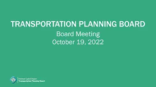 TPB Meeting - October 19, 2022