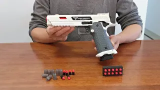 UDL Combat Master 2011 Pistol Unboxing and Review 2022 -  Shell Ejecting Soft Bullet Toy Gun