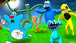 Roblox Oggy Chased By New Monsters Of Rainbow Friends 2 With Jack | Rock Indian Gamer |