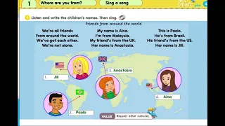 Friends From Around The World -- Song from Year 4, English Textbook.