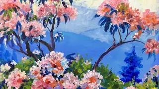 How to Paint Flowers in the Blue Ridge Mountains a Beginner Acrylic Painting Tutorial by Ginger Cook