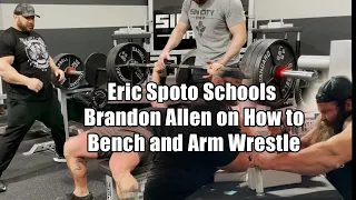 Eric Spoto schools Brandon Allen on how to Bench and Arm Wrestle