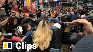 Scuffles broke out between Trump supporters and opponents in New York City