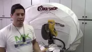 Articulo llamado Chopshop Saw Hood para mejor recolección de polvo