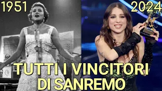 ANGELINA MANGO e TUTTI I VINCITORI DEL FESTIVAL DI SANREMO DAL 1951 AL 2024 | Vince La Noia, Mengoni