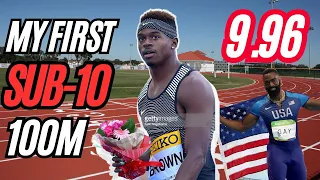 9.96 !!🔥 My 1st SUB 10 100m Race REACTION (vs Tyson Gay 🇺🇸) || Aaron Kingsley Brown