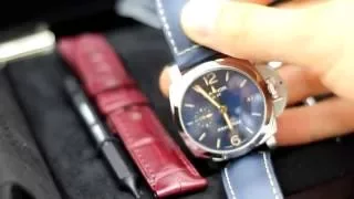 Panerai LUMINOR 1950 3 DAYS blue dial GMT AUTOMATIC ACCIAIO   42