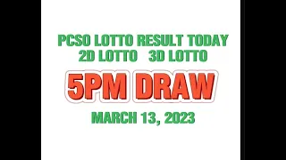 2D & 3D LOTTO SWERTRES RESULT TODAY 5PM DRAW MARCH 13, 2023 #lottoresulttoday #pcso