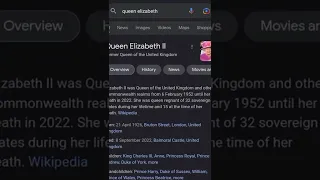 Queen Elizabeth ll on Google #shorts #memes