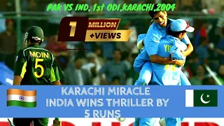 India vs Pakistan 1st ODI at Karachi 2004 | India crashes Pakistan party in close encounter Karachi