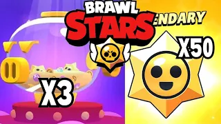 Opening 3 Mega Pigs and 50 Star Drops!!😱😱 #brawlstars #video #supercell