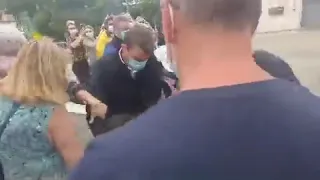 A woman slaps French President Emmanuel Macron in the street Macron