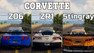 NFS Unbound: Corvette Z06 vs Corvette ZR1 vs Corvette Stingray - WHICH IS FASTEST (Drag Race)