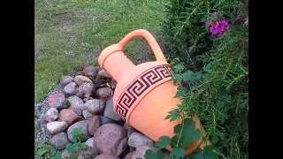 Amphora made of concrete with your own hands. How to make a waterfall in the garden.