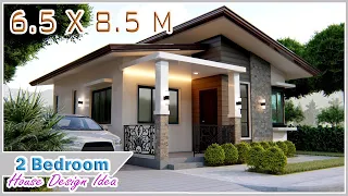 Small House Design | 6.5 x 8.5 Meters (21.3 x 26.2 ft) | 2 Bedroom  Modern House