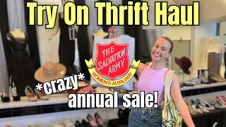 Unreal Annual Designer Sale at Salvation Army | Try-On Thrift Haul