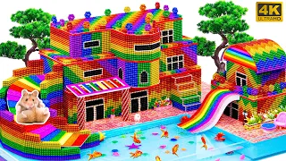 ASMR Video - How To Make Rainbow Villa Modern & Swimming Pool From Magnet Balls | Magnet Satisfying