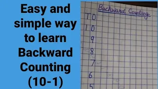 L.K.G -U.K.G  Maths Backward Counting (10-1 ) #OM STUDIES
