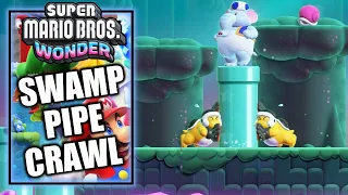 Super Mario Bros Wonder – Swamp Pipe Crawl - 100% All Wonder Seeds, Flower Coins & Flag