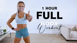 1 Hour FULL BODY WORKOUT | No Equipment + No Jumping at Home