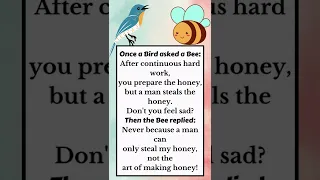 Short Story Of A Bird And The Bee | Short Moral Story In English | English Story For Life Lesson |