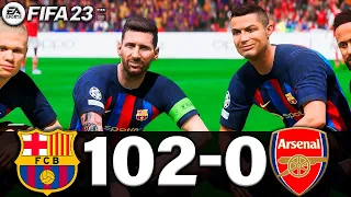 FIFA 23 - MESSI, RONALDO, MBAPPE, NEYMAR, ALL STARS | FC BARCELONA 102-0 ARSENAL