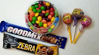 ASMR Unboxing. Unboxing Rainbow Lollipop, Chocolate with Yummy Sweets, Cutting ASMR