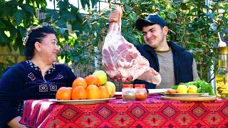 Azerbaijan Cooking - We Cooked Whole Leg of Lamb in Tandoor!