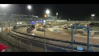 BriSCA F1 Stockcars - #93 Sam Makim wipes out #1 Tom Harris - Kings Lynn 23rd Oct 2021 Grand Final