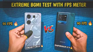 INFINIX GT 10 PRO VS IQOO NEO 6 90 FPS BGMI TEST WITH FPS METER | SHOCKING RESULT 😲|BATTERY |HEATING