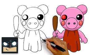 How To Draw Roblox Piggy 🐷 Step by Step