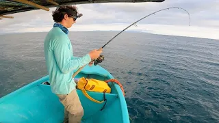 Sight Casting Poppers for Tuna and Roosterfish from Panga | Day 6 Camping in Costa Rica