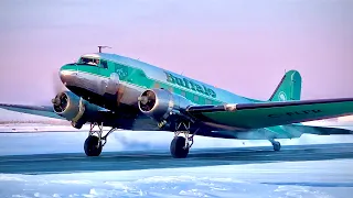 DC-3 taking off at -40F