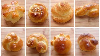 奶油餐包八选（二） | 花式牛油卷 |  Soft Dinner Rolls 8 Ways