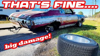 Sick Week Day 3: Tire FELL OFF while driving! (big damage)