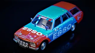Peugeot 504 Break "Rally assistance Team Esso" - Altaya 1/43 - UNDER 2 MINUTES REVIEW