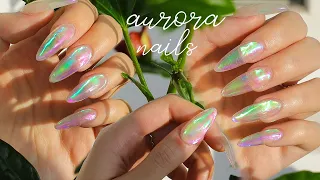 Aurora Glass Nails🌌/ Fairy Dust/ Aprés Gel X extension method/ Self Nail ASMR