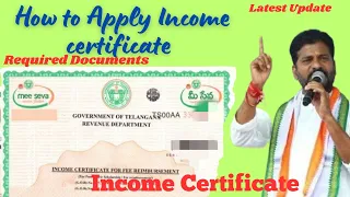 How to Apply Income Certificate | Telangana Income Certificate | Document For Income Certificate