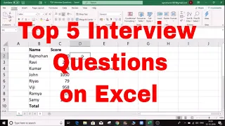 Top 5 Interview Questions on Excel | Interview Questions in Excel in tamil