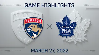 NHL Highlights | Panthers vs. Maple Leafs - Mar. 27, 2022