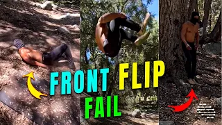 Guy Fell Doing a Double Front Flip off a Rock