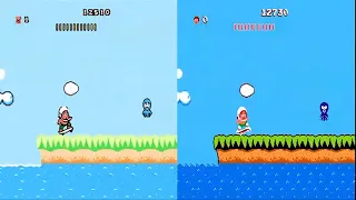Adventure Island Nes vs Hack Graphics and Colors (Wonder Boy)