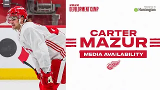 Carter Mazur at Detroit Red Wings Development Camp