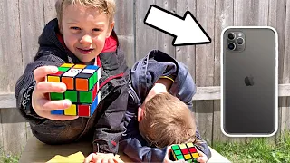 First to Solve RUBIK"S CUBE Wins iPhone 11 *24 Hour Challenge* | Colin Amazing